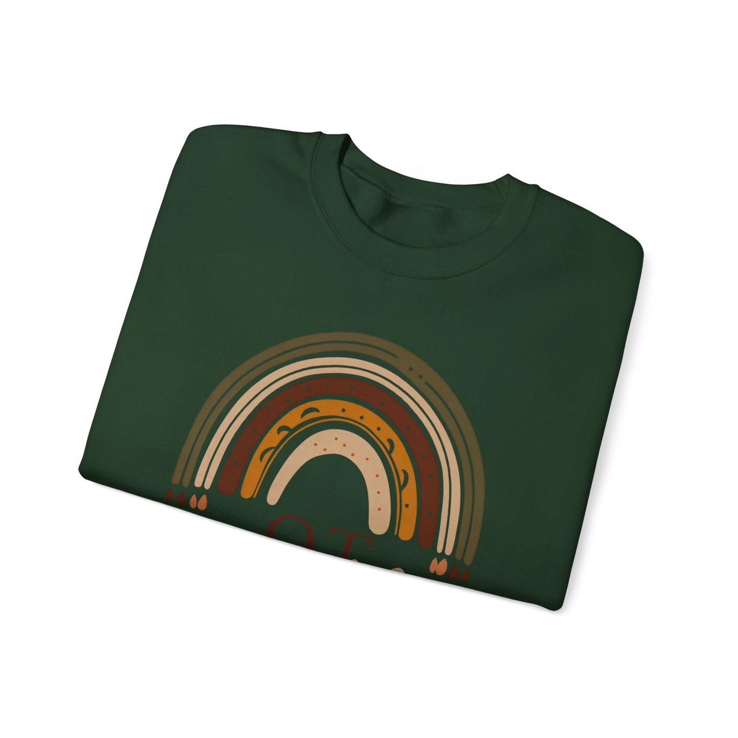 Boho Rainbow OT Sweatshirt – Minimalist Occupational Therapist Crewneck, Therapy Gift