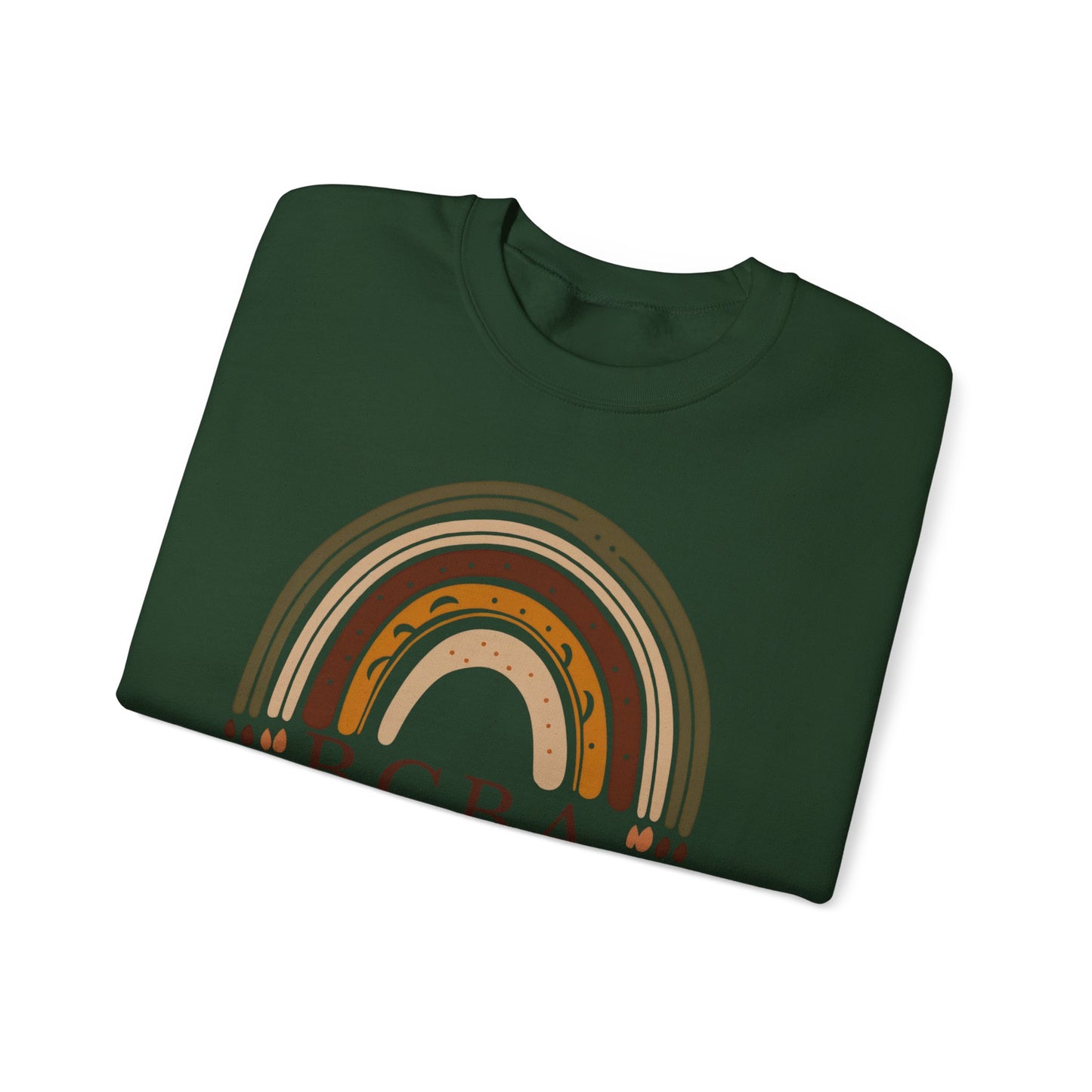 Boho Rainbow BCBA Sweatshirt – Minimalist Behavior Analyst Crewneck, Therapist Pride Gift