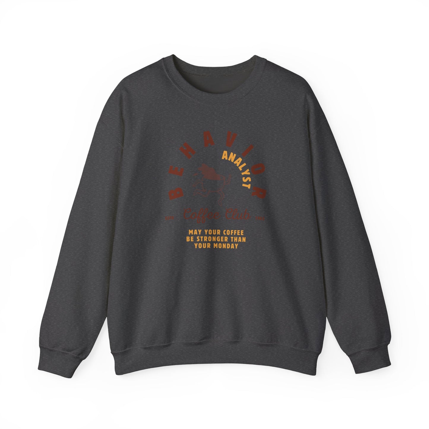 Coffee Club BCBA Sweatshirt – Boho Minimalist Behavior Analyst Crewneck, Funny Therapist Gift