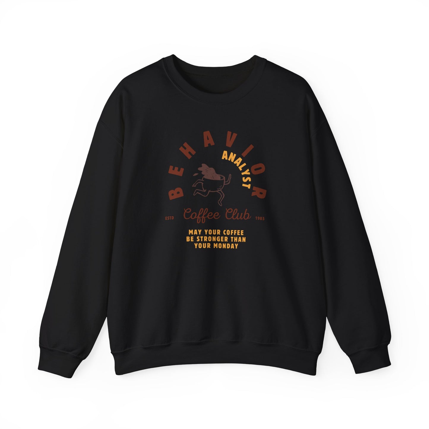 Coffee Club BCBA Sweatshirt – Boho Minimalist Behavior Analyst Crewneck, Funny Therapist Gift