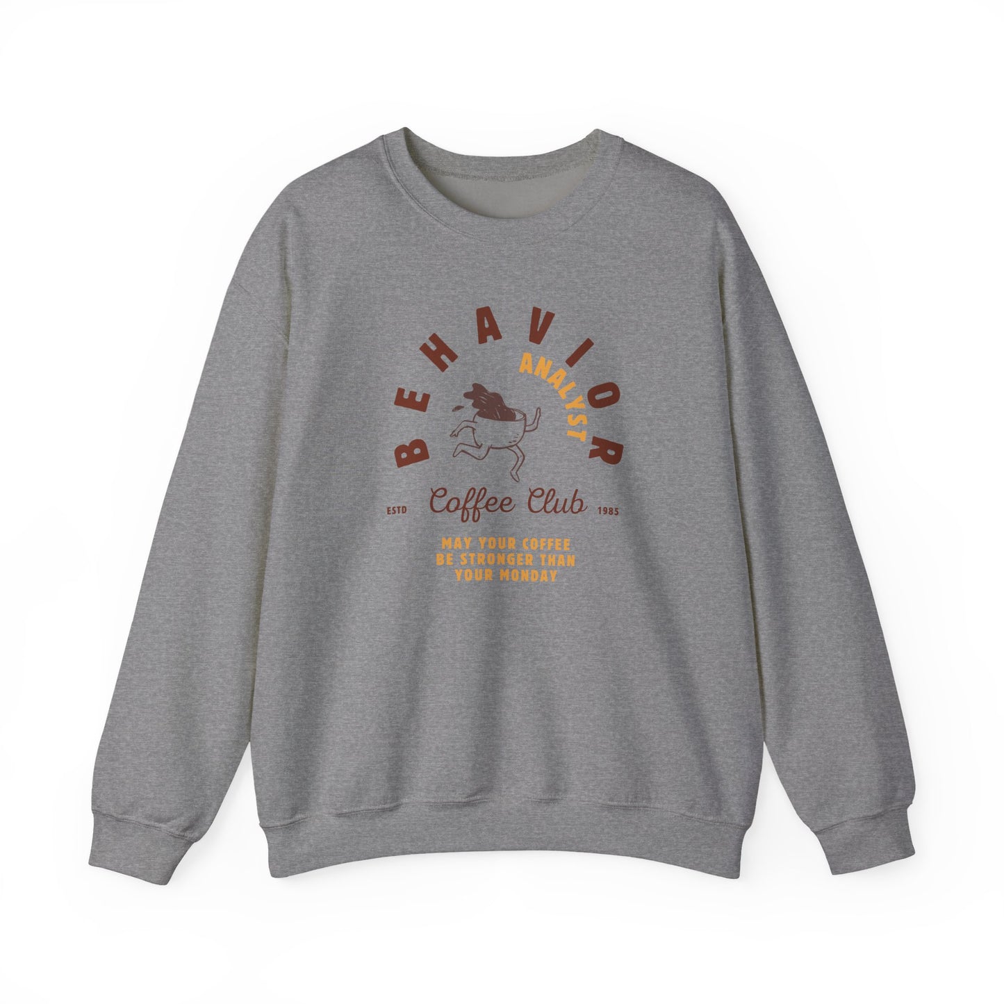 Coffee Club BCBA Sweatshirt – Boho Minimalist Behavior Analyst Crewneck, Funny Therapist Gift