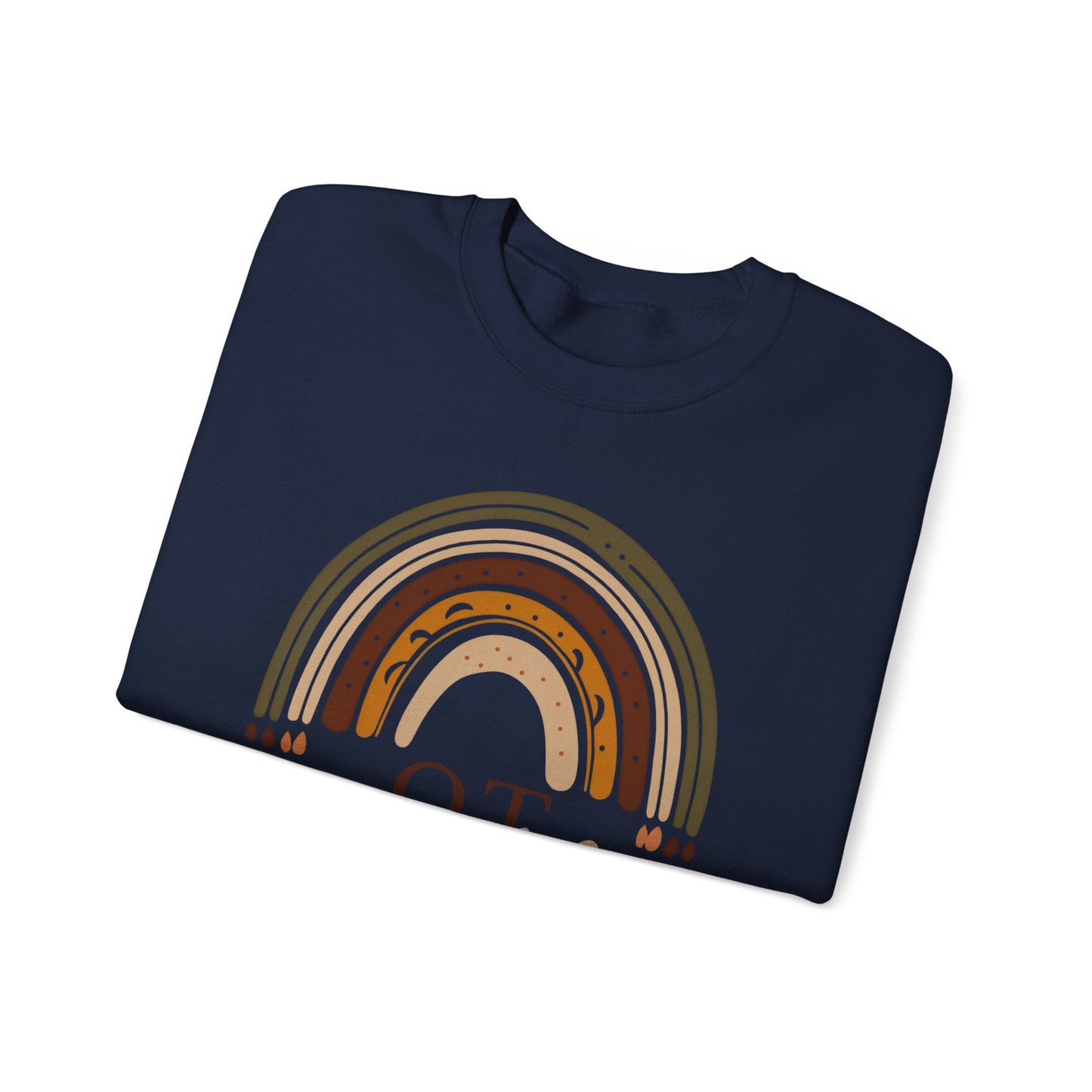Boho Rainbow OT Sweatshirt – Minimalist Occupational Therapist Crewneck, Therapy Gift