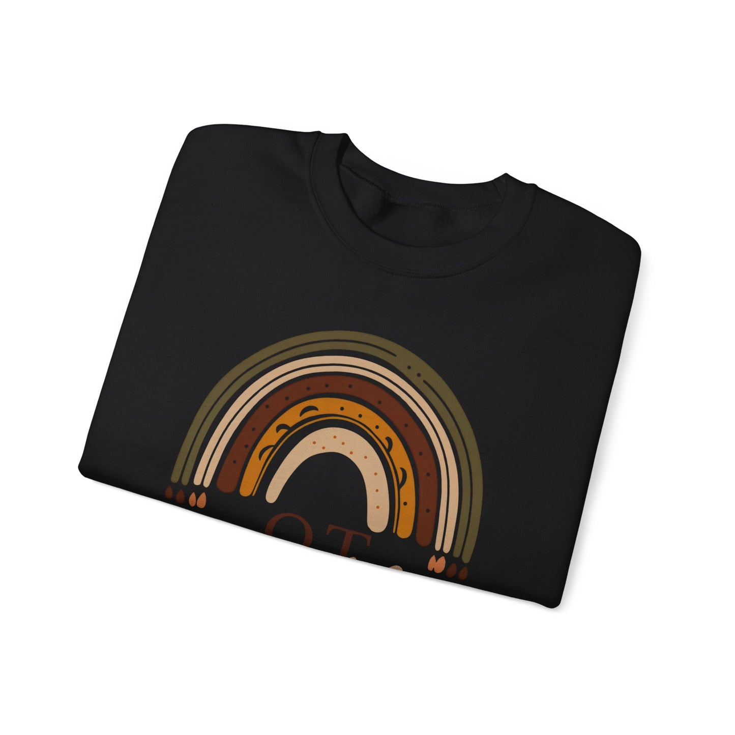 Boho Rainbow OT Sweatshirt – Minimalist Occupational Therapist Crewneck, Therapy Gift