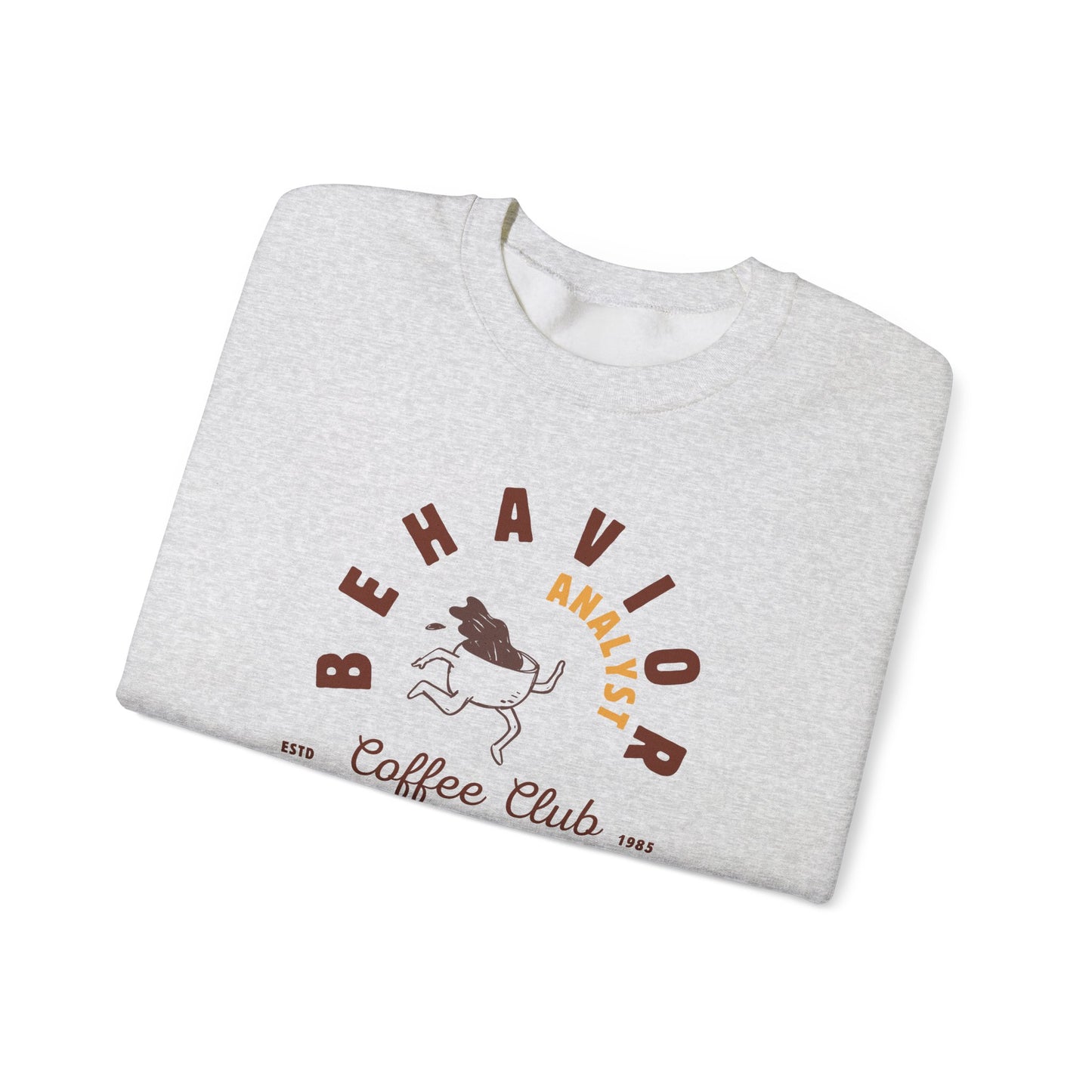 Coffee Club BCBA Sweatshirt – Boho Minimalist Behavior Analyst Crewneck, Funny Therapist Gift