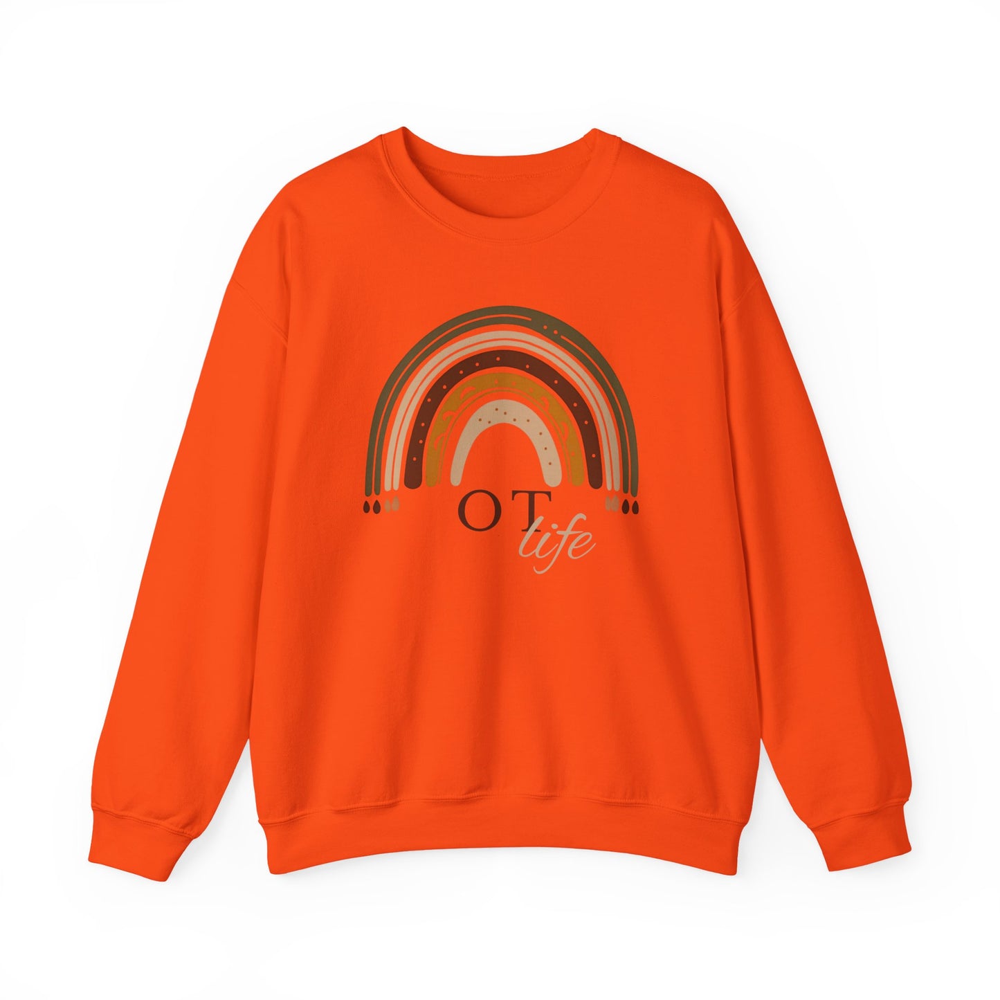 Boho Rainbow OT Sweatshirt – Minimalist Occupational Therapist Crewneck, Therapy Gift