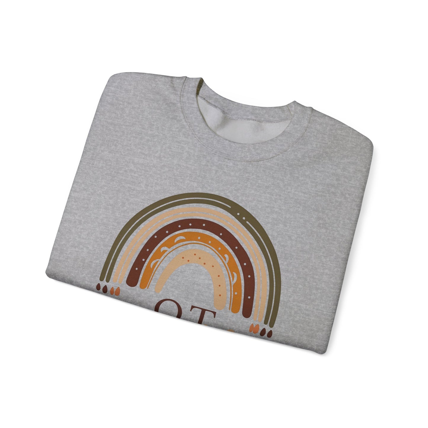 Boho Rainbow OT Sweatshirt – Minimalist Occupational Therapist Crewneck, Therapy Gift