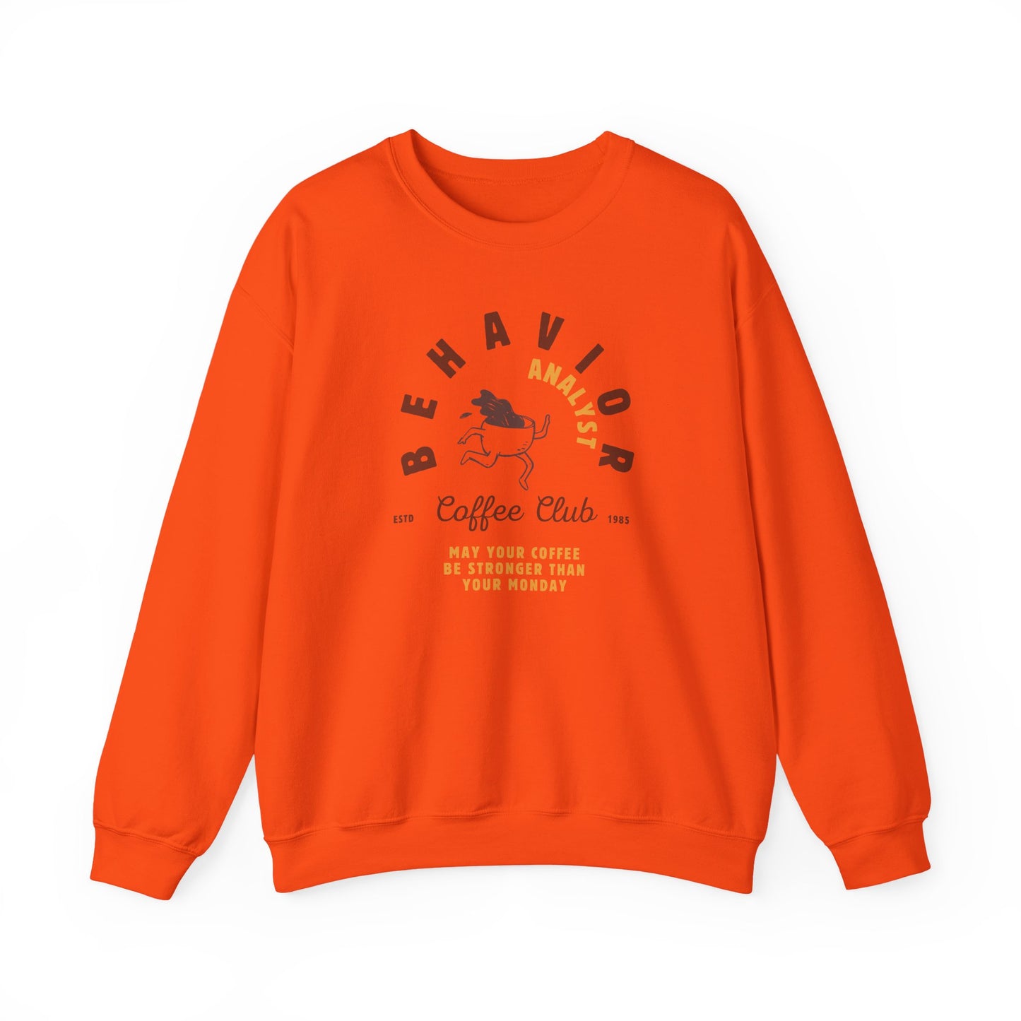 Coffee Club BCBA Sweatshirt – Boho Minimalist Behavior Analyst Crewneck, Funny Therapist Gift