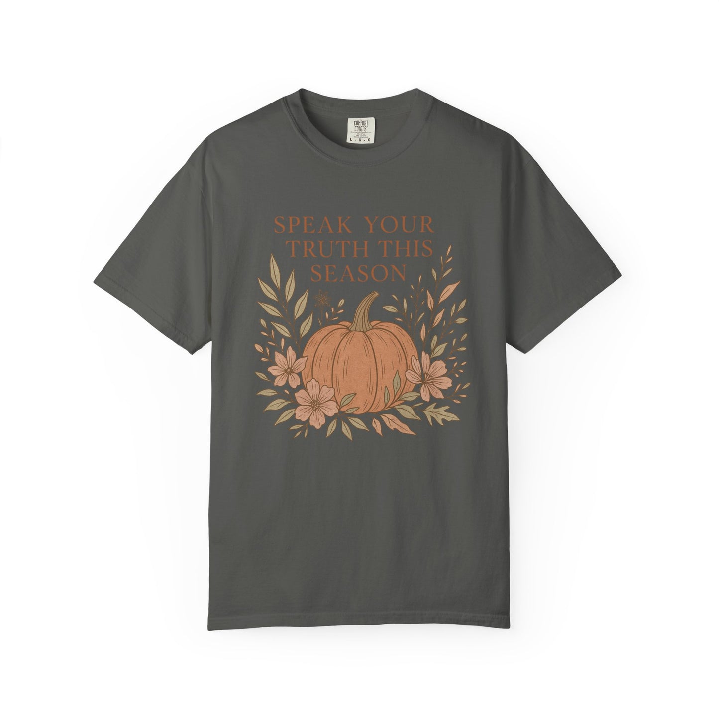Boho Fall Pumpkin Graphic Tee – Speak Your Truth This Season Shirt – Autumn Comfort Colors 1717 Tee
