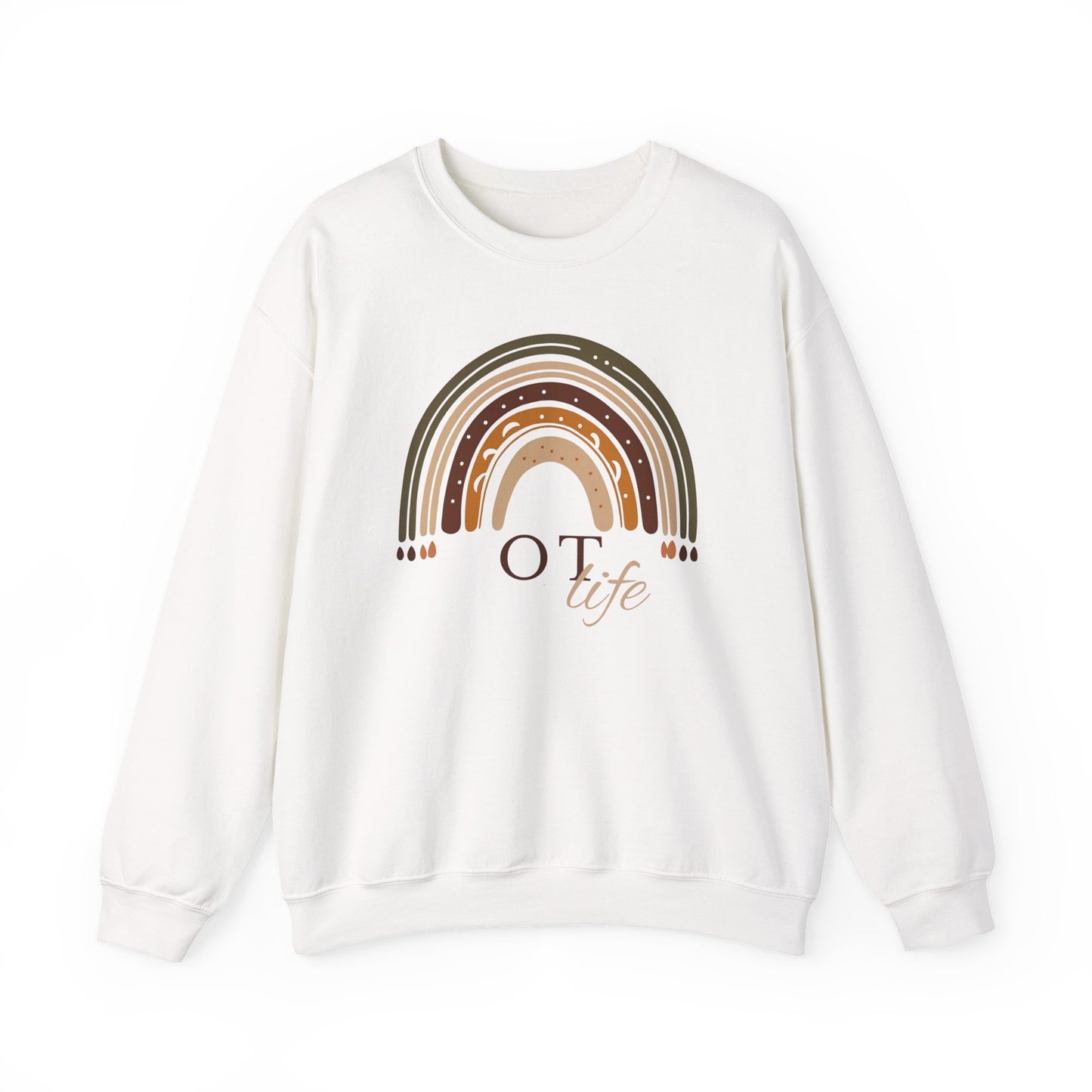 Boho Rainbow OT Sweatshirt – Minimalist Occupational Therapist Crewneck, Therapy Gift