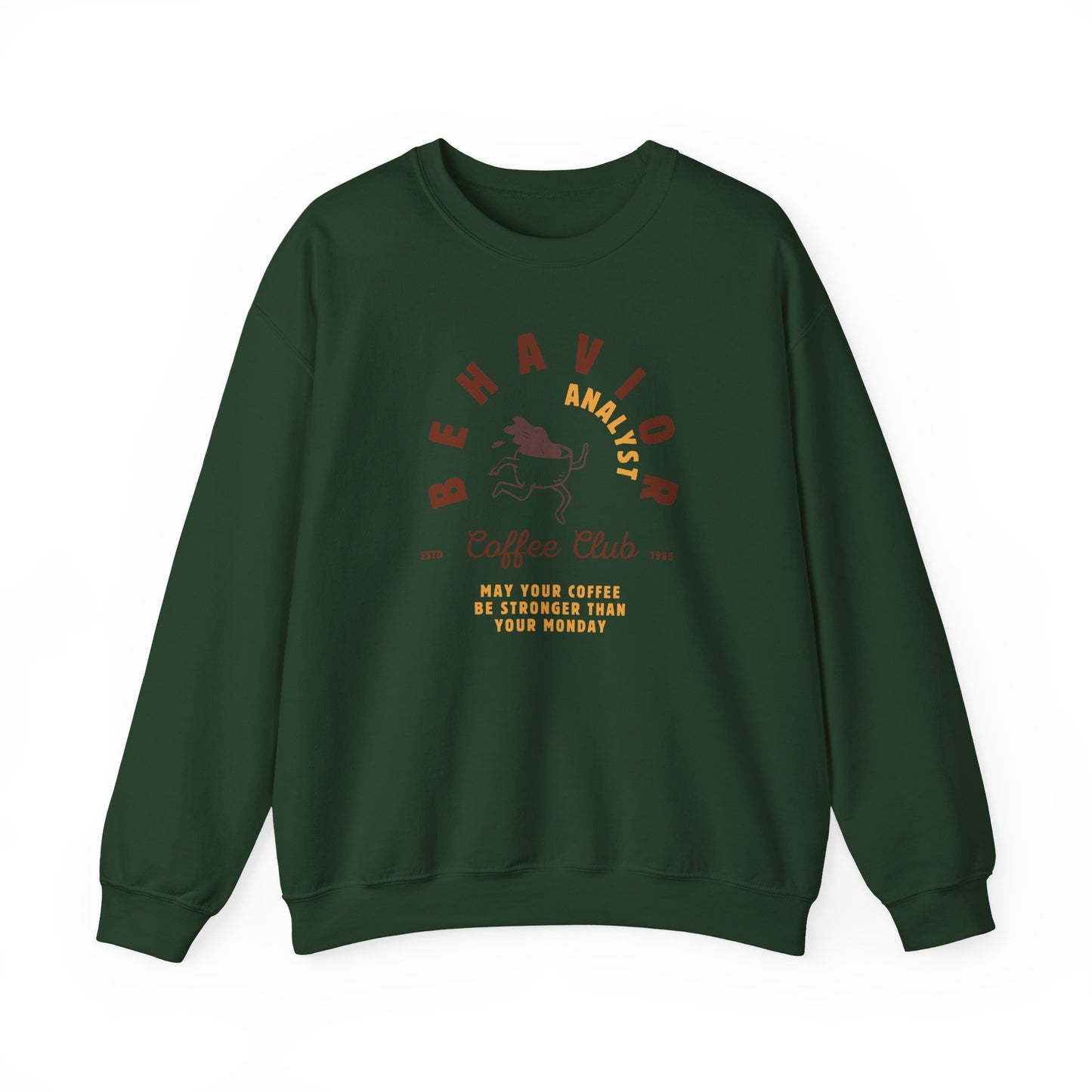 Coffee Club BCBA Sweatshirt – Boho Minimalist Behavior Analyst Crewneck, Funny Therapist Gift