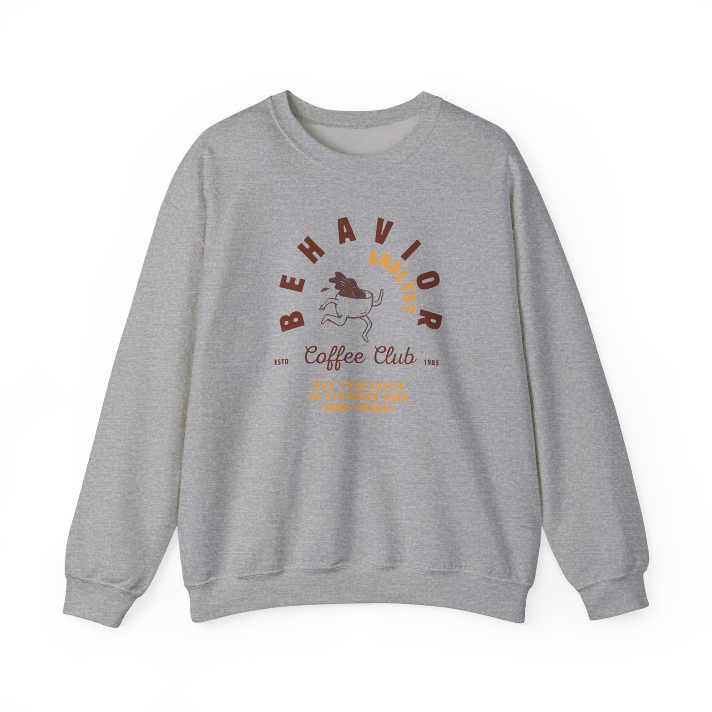 Coffee Club BCBA Sweatshirt – Boho Minimalist Behavior Analyst Crewneck, Funny Therapist Gift
