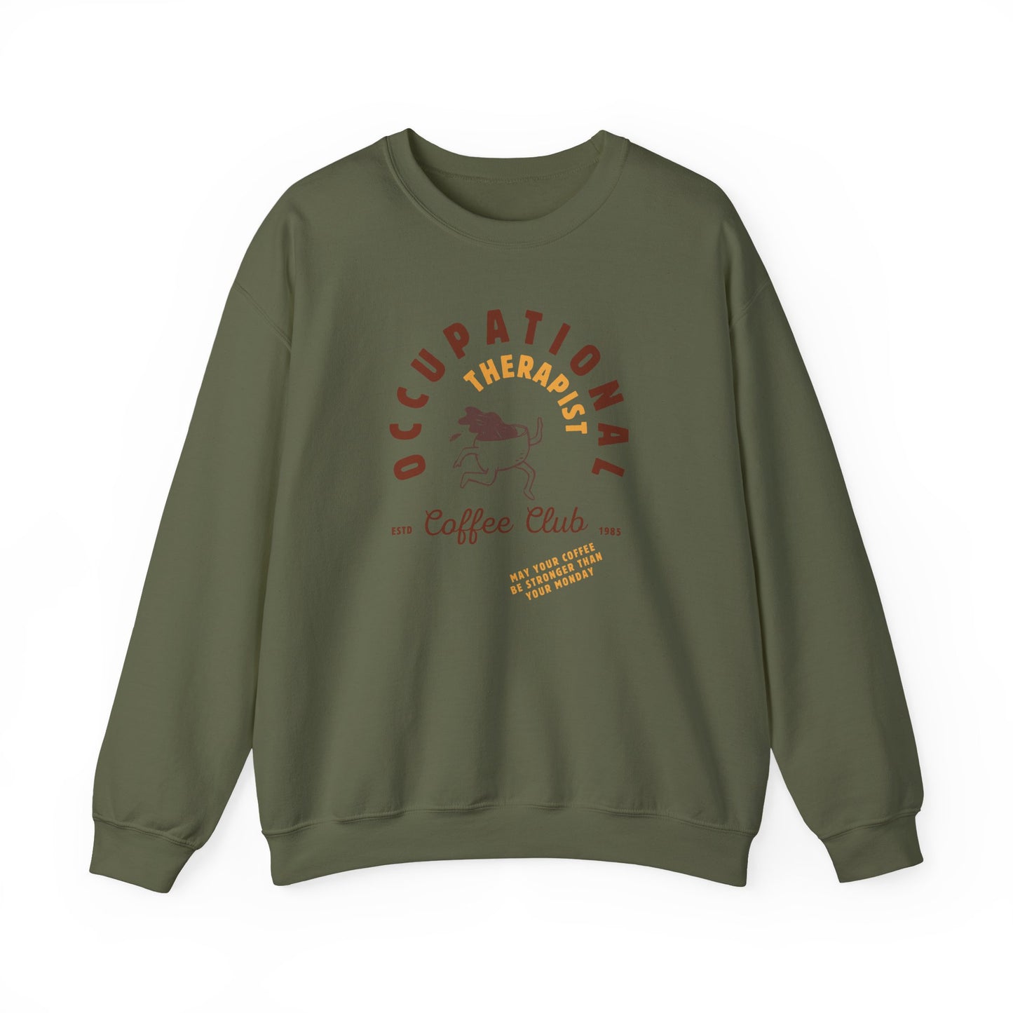 Boho Coffee Club OT Sweatshirt – Minimalist Occupational Therapist Crewneck, Funny Therapy Gift