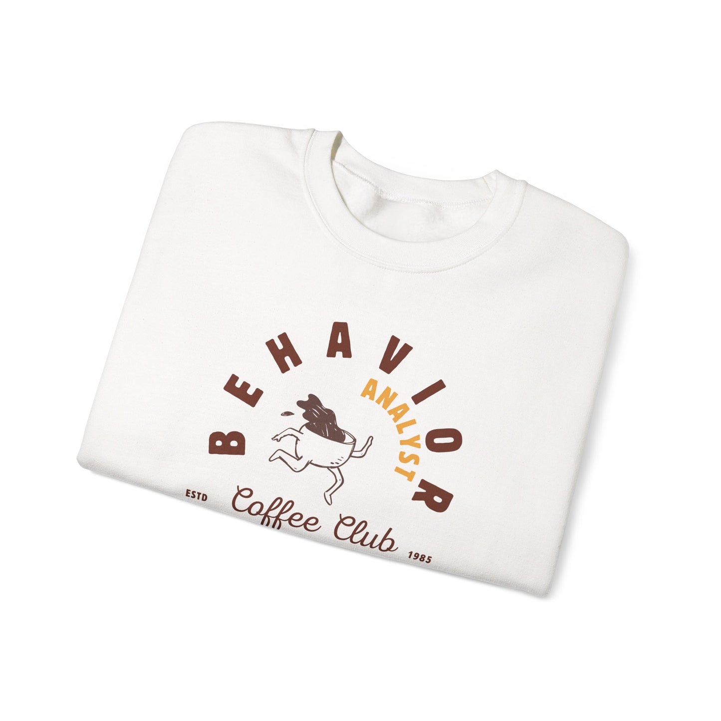 Coffee Club BCBA Sweatshirt – Boho Minimalist Behavior Analyst Crewneck, Funny Therapist Gift
