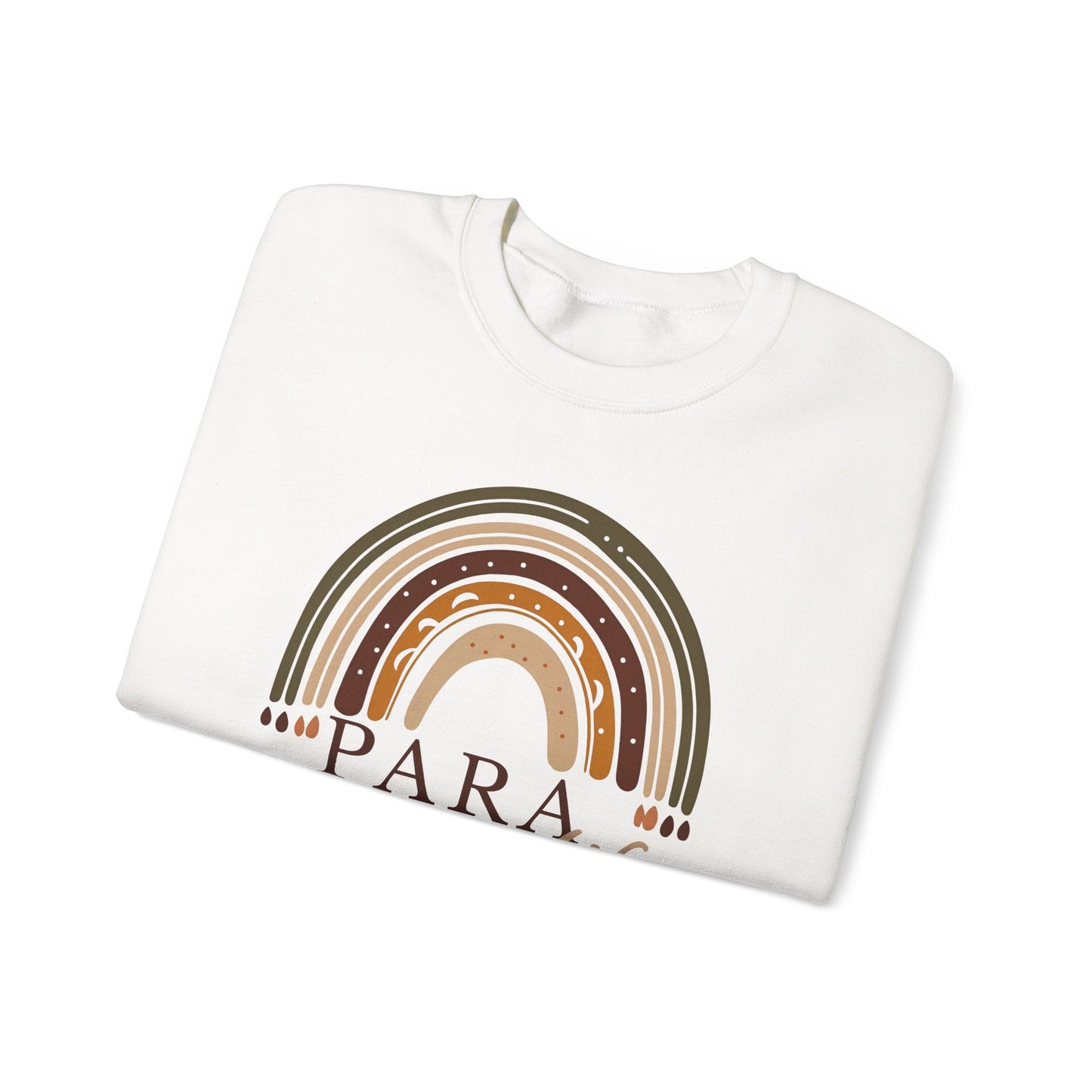 Boho Rainbow Para Educator Sweatshirt – Minimalist Paraprofessional Crewneck, Teacher Appreciation Gift