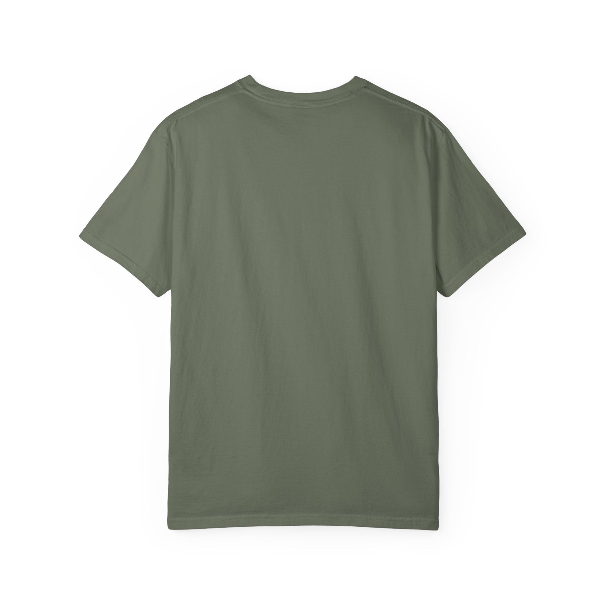 Forest green Comfort Colors t-shirt, plain back view - Ghost Teacher Shirt by The Teechers Thread