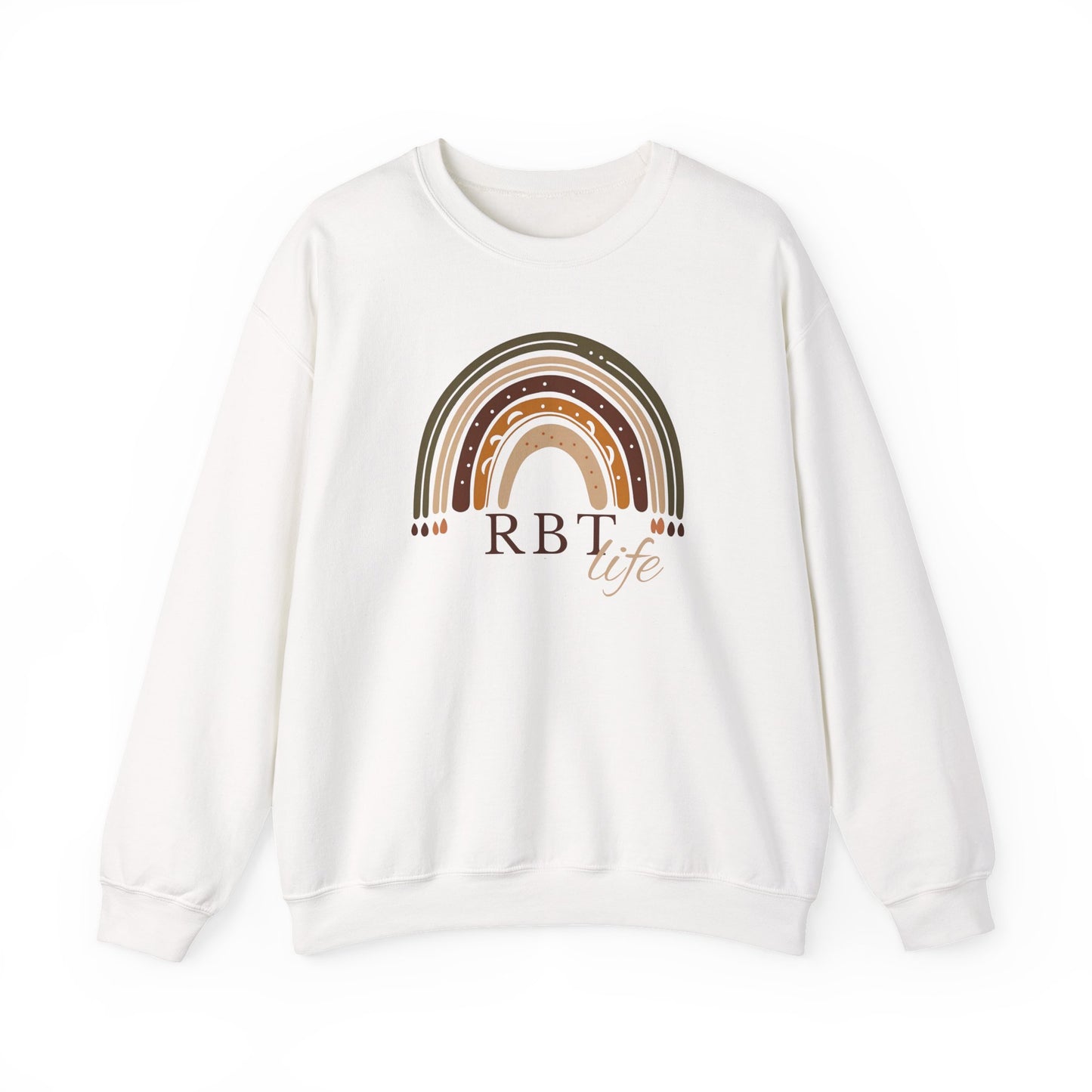 Boho Rainbow RBT Sweatshirt – Minimalist Registered Behavior Technician Crewneck, ABA Therapist Gift