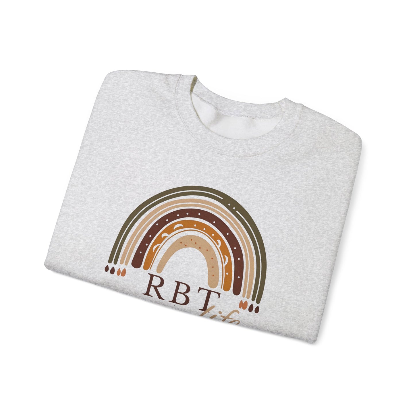 Boho Rainbow RBT Sweatshirt – Minimalist Registered Behavior Technician Crewneck, ABA Therapist Gift