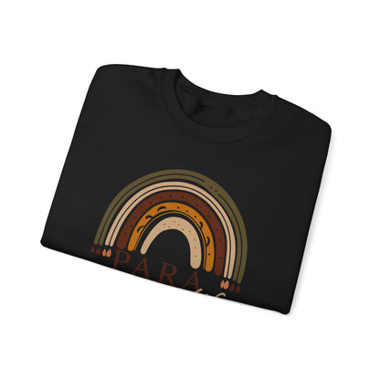 Boho Rainbow Para Educator Sweatshirt – Minimalist Paraprofessional Crewneck, Teacher Appreciation Gift