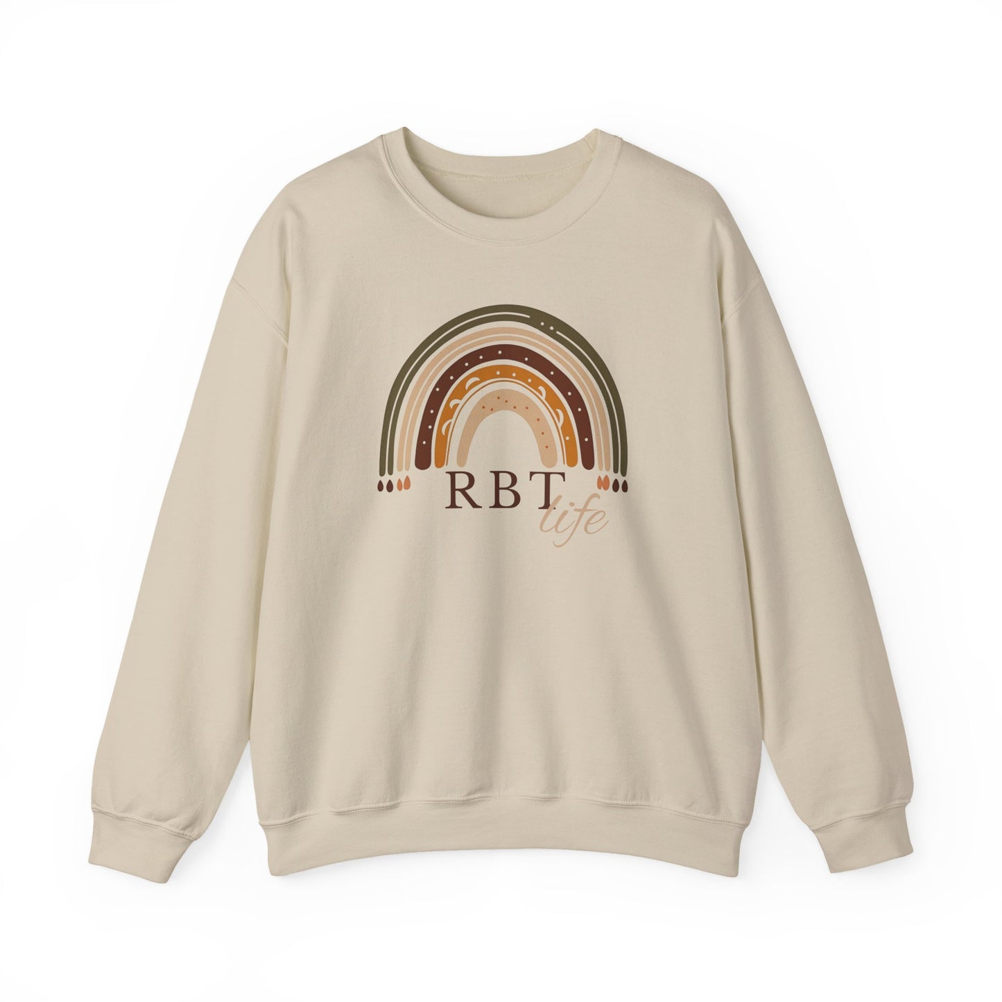 Boho Rainbow RBT Sweatshirt – Minimalist Registered Behavior Technician Crewneck, ABA Therapist Gift