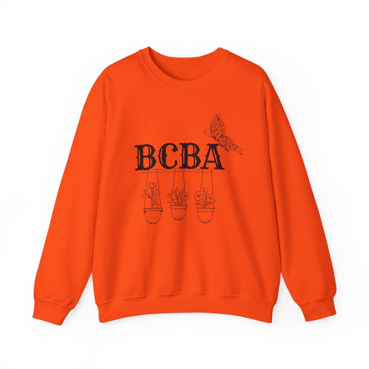 Minimalist BCBA Sweatshirt – Boho Behavior Analyst Crewneck, Therapist Pride Gift, Gildan 18000