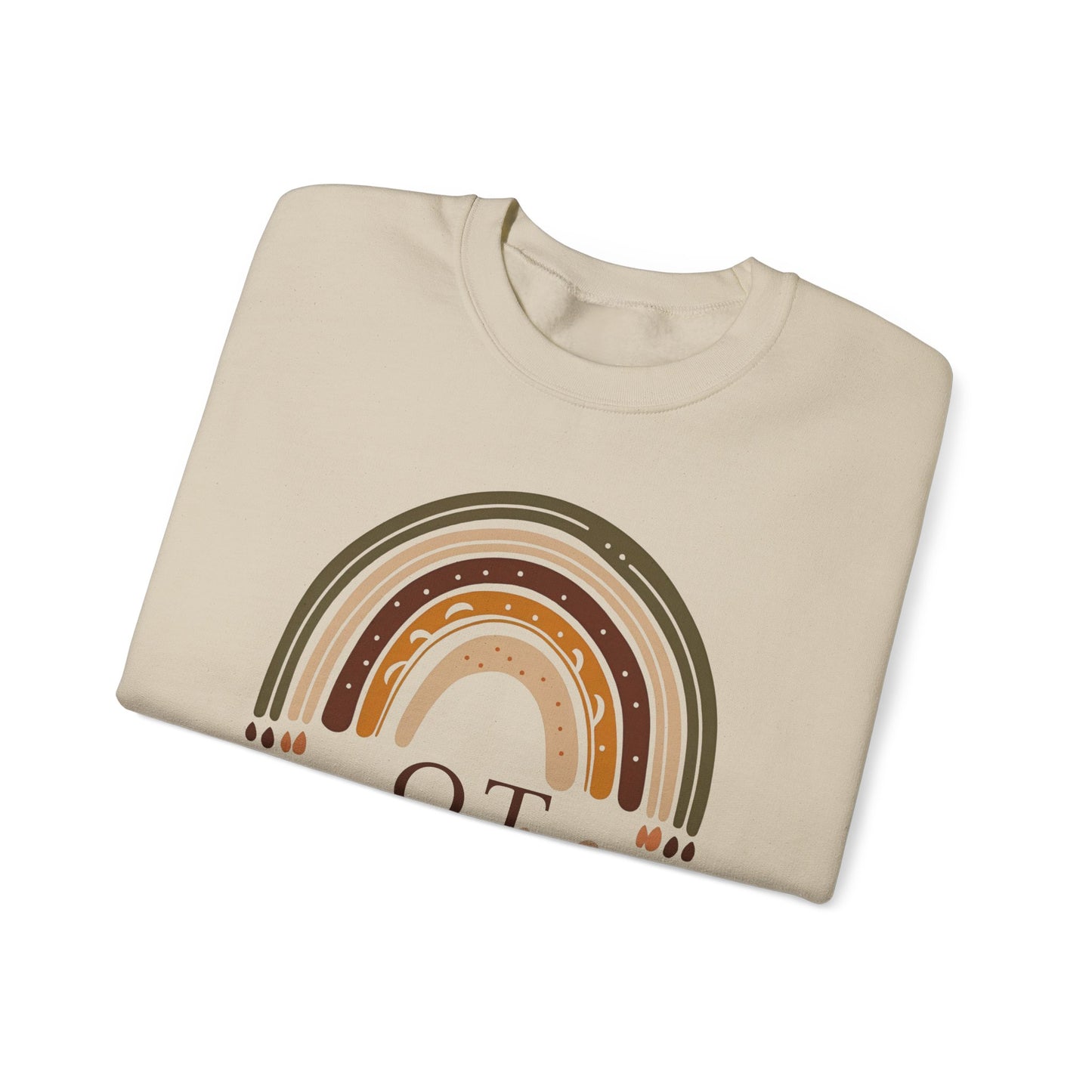 Boho Rainbow OT Sweatshirt – Minimalist Occupational Therapist Crewneck, Therapy Gift