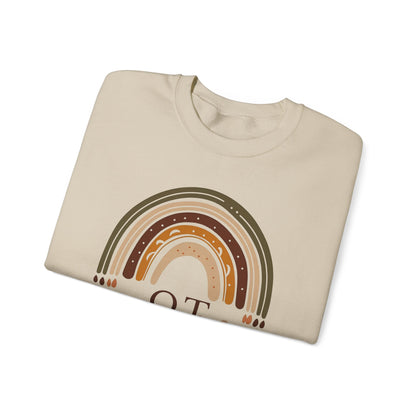 Boho Rainbow OT Sweatshirt – Minimalist Occupational Therapist Crewneck, Therapy Gift