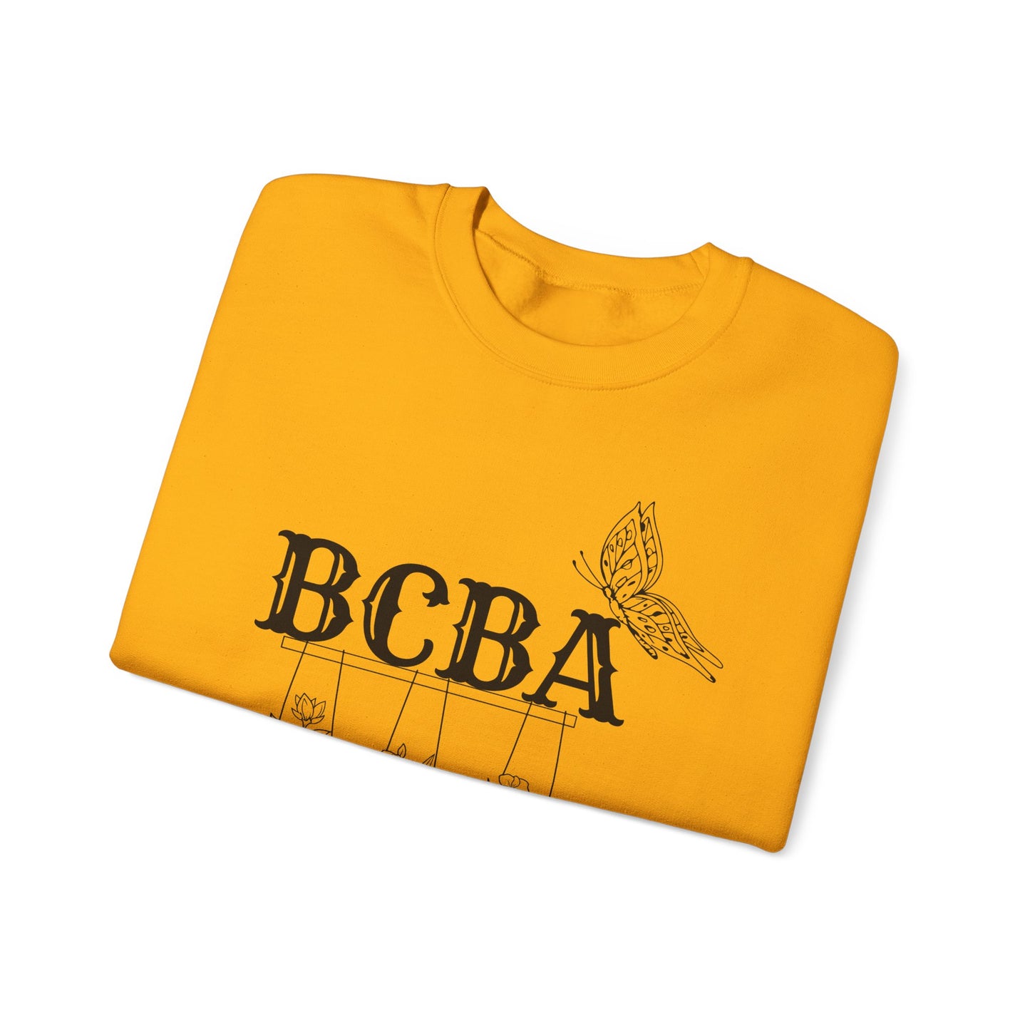 Minimalist BCBA Sweatshirt – Boho Behavior Analyst Crewneck, Therapist Pride Gift, Gildan 18000