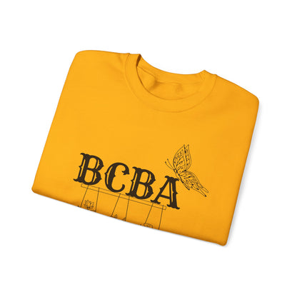 Minimalist BCBA Sweatshirt – Boho Behavior Analyst Crewneck, Therapist Pride Gift, Gildan 18000