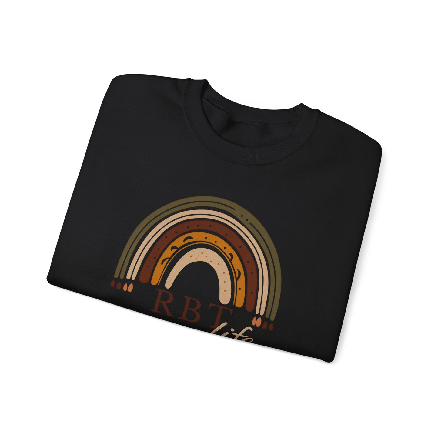 Boho Rainbow RBT Sweatshirt – Minimalist Registered Behavior Technician Crewneck, ABA Therapist Gift