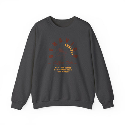 Coffee Club BCBA Sweatshirt – Boho Minimalist Behavior Analyst Crewneck, Funny Therapist Gift