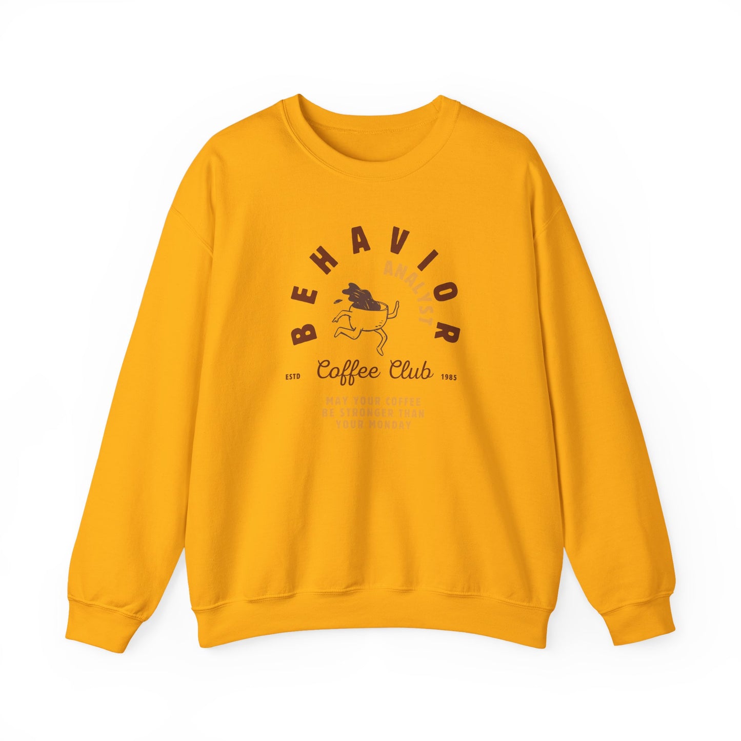 Coffee Club BCBA Sweatshirt – Boho Minimalist Behavior Analyst Crewneck, Funny Therapist Gift