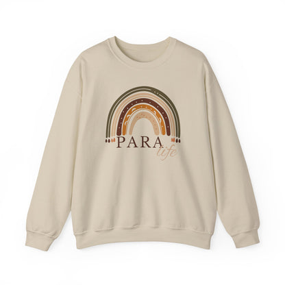Boho Rainbow Para Educator Sweatshirt – Minimalist Paraprofessional Crewneck, Teacher Appreciation Gift