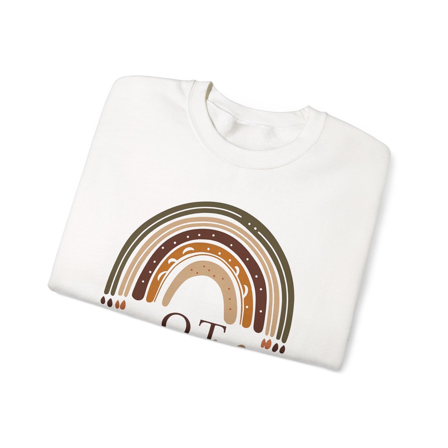 Boho Rainbow OT Sweatshirt – Minimalist Occupational Therapist Crewneck, Therapy Gift