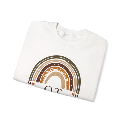 Boho Rainbow OT Sweatshirt – Minimalist Occupational Therapist Crewneck, Therapy Gift