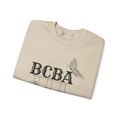 Minimalist BCBA Sweatshirt – Boho Behavior Analyst Crewneck, Therapist Pride Gift, Gildan 18000