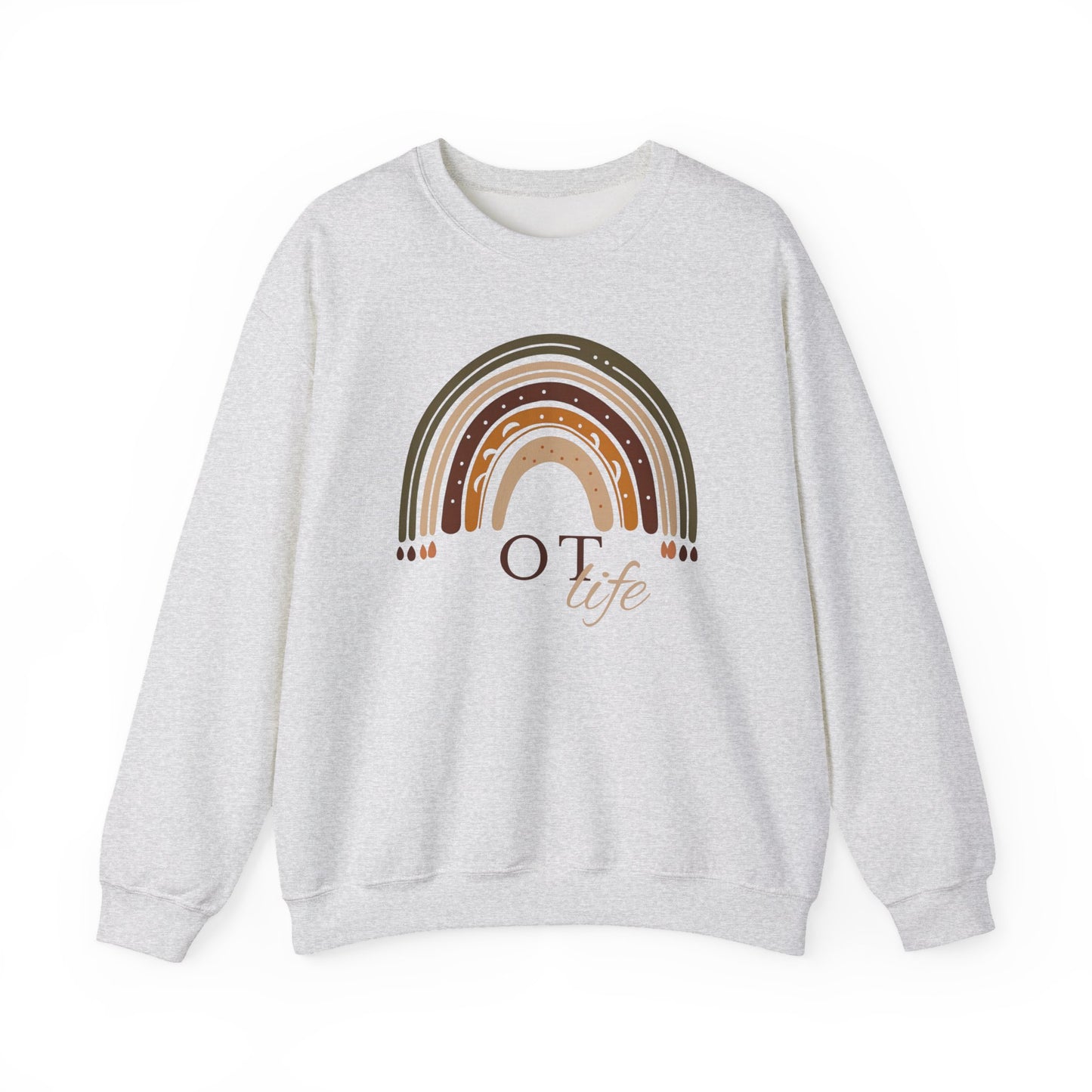 Boho Rainbow OT Sweatshirt – Minimalist Occupational Therapist Crewneck, Therapy Gift