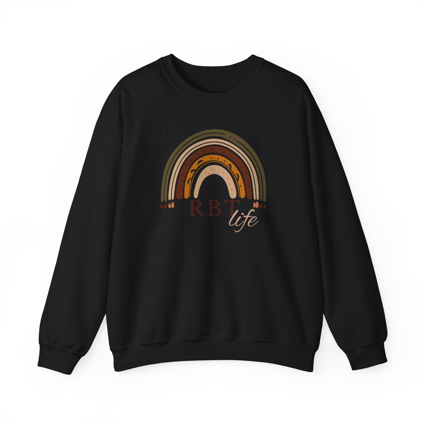 Boho Rainbow RBT Sweatshirt – Minimalist Registered Behavior Technician Crewneck, ABA Therapist Gift