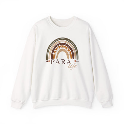 Boho Rainbow Para Educator Sweatshirt – Minimalist Paraprofessional Crewneck, Teacher Appreciation Gift