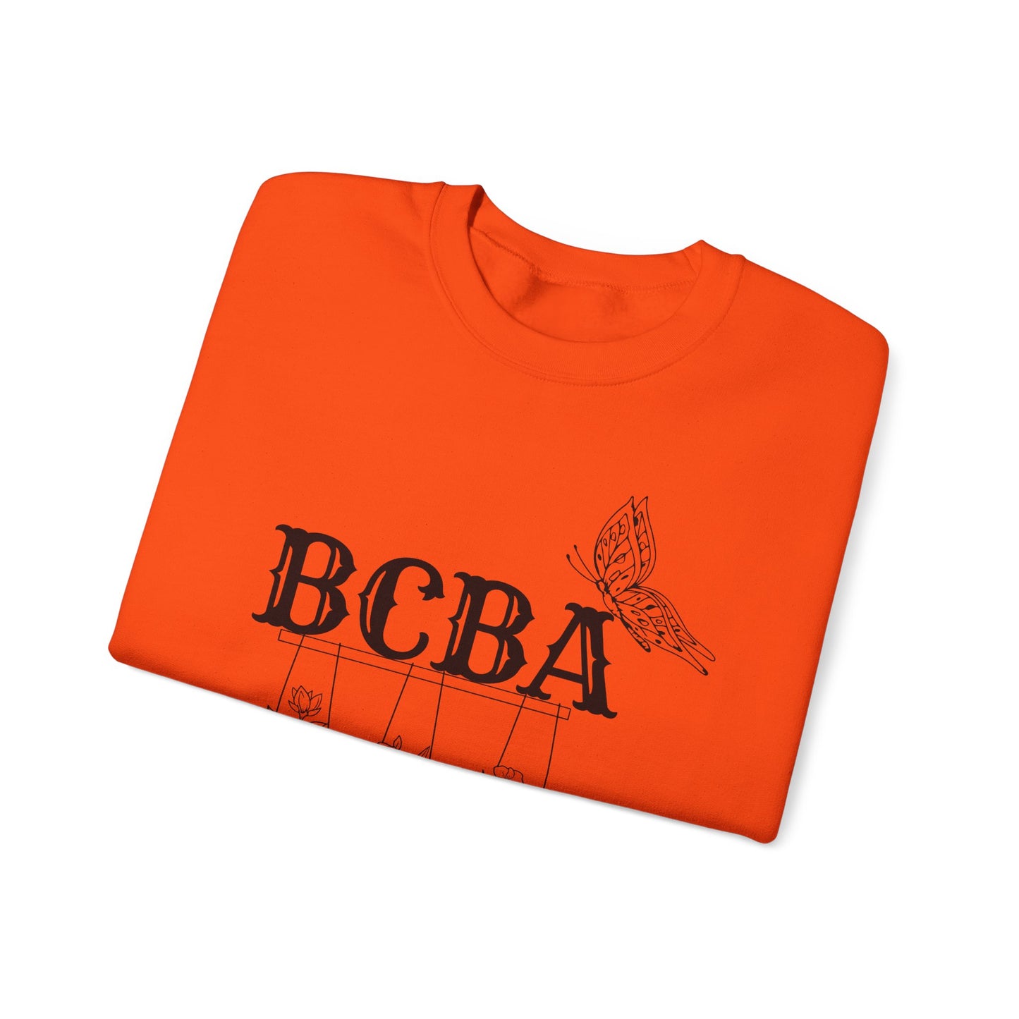 Minimalist BCBA Sweatshirt – Boho Behavior Analyst Crewneck, Therapist Pride Gift, Gildan 18000