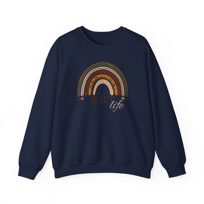 Boho Rainbow RBT Sweatshirt – Minimalist Registered Behavior Technician Crewneck, ABA Therapist Gift