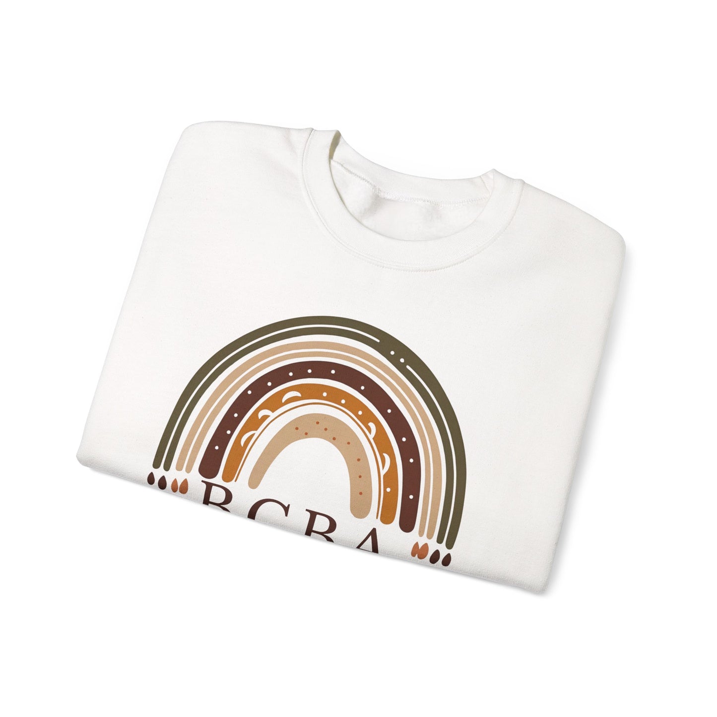 Boho Rainbow BCBA Sweatshirt – Minimalist Behavior Analyst Crewneck, Therapist Pride Gift