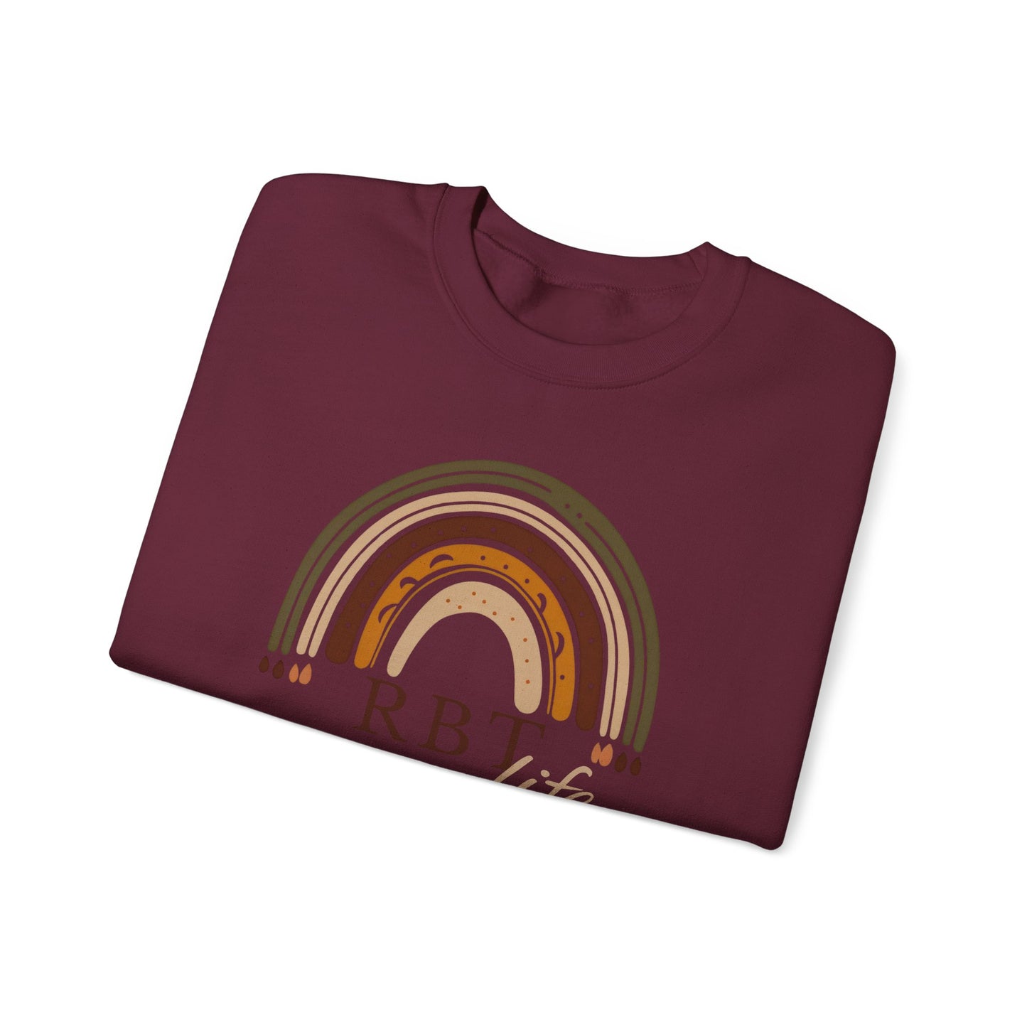 Boho Rainbow RBT Sweatshirt – Minimalist Registered Behavior Technician Crewneck, ABA Therapist Gift