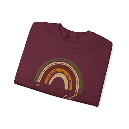 Boho Rainbow RBT Sweatshirt – Minimalist Registered Behavior Technician Crewneck, ABA Therapist Gift