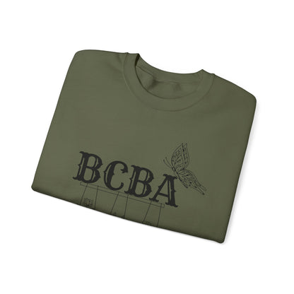 Minimalist BCBA Sweatshirt – Boho Behavior Analyst Crewneck, Therapist Pride Gift, Gildan 18000