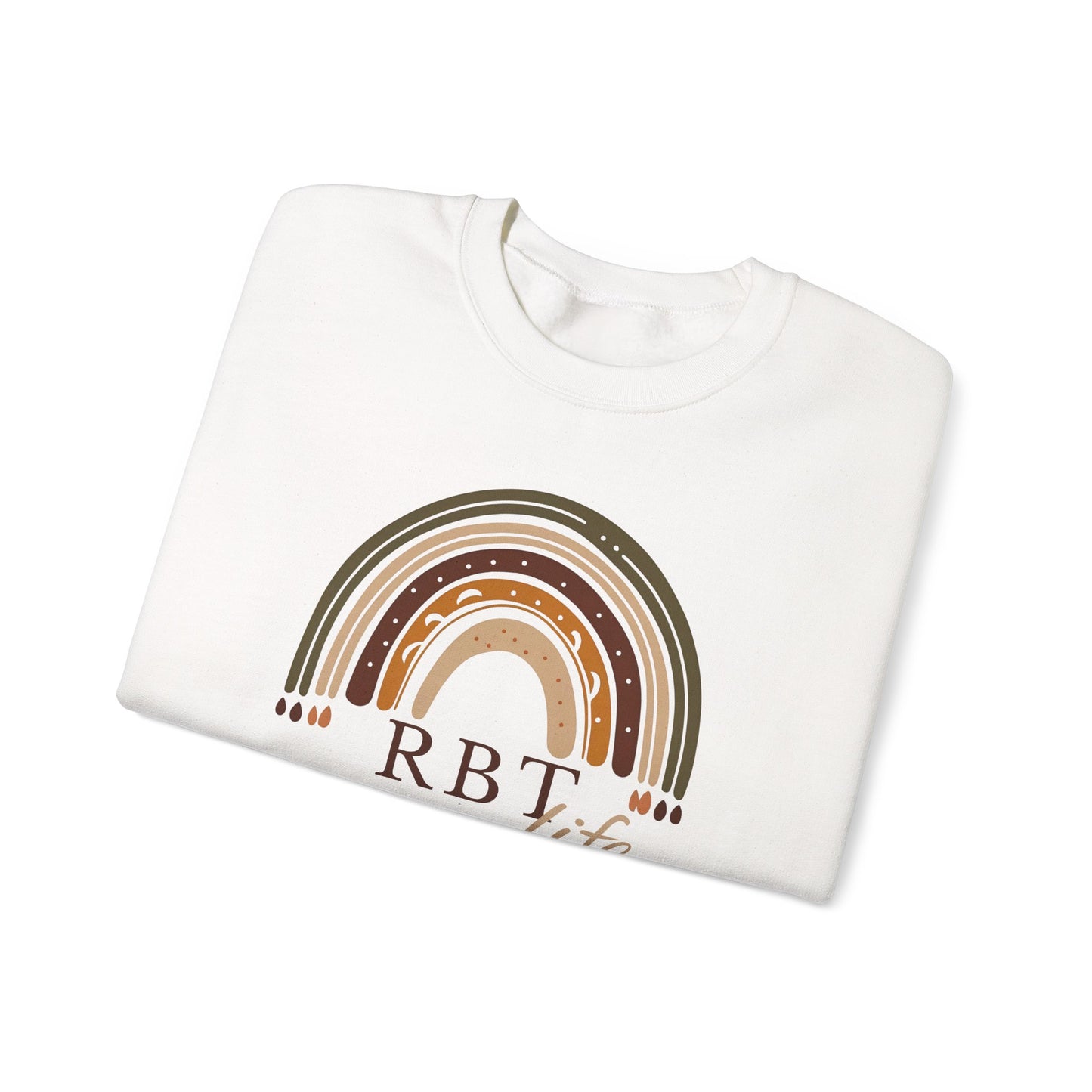 Boho Rainbow RBT Sweatshirt – Minimalist Registered Behavior Technician Crewneck, ABA Therapist Gift