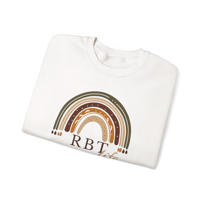 Boho Rainbow RBT Sweatshirt – Minimalist Registered Behavior Technician Crewneck, ABA Therapist Gift