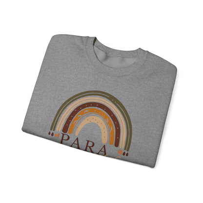 Boho Rainbow Para Educator Sweatshirt – Minimalist Paraprofessional Crewneck, Teacher Appreciation Gift