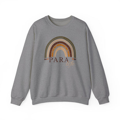 Boho Rainbow Para Educator Sweatshirt – Minimalist Paraprofessional Crewneck, Teacher Appreciation Gift