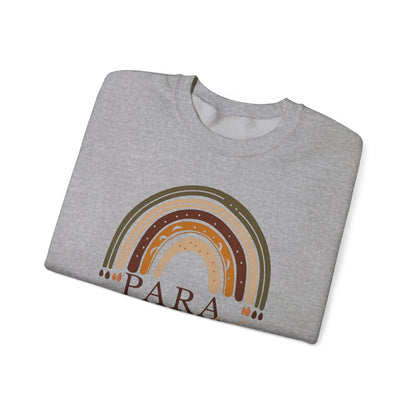Boho Rainbow Para Educator Sweatshirt – Minimalist Paraprofessional Crewneck, Teacher Appreciation Gift