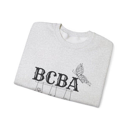Minimalist BCBA Sweatshirt – Boho Behavior Analyst Crewneck, Therapist Pride Gift, Gildan 18000